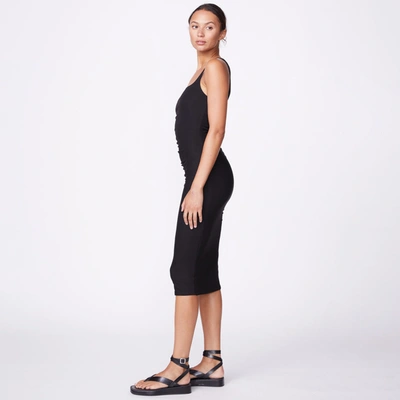 Monrow Archives Rib Square Neck Dress In Black