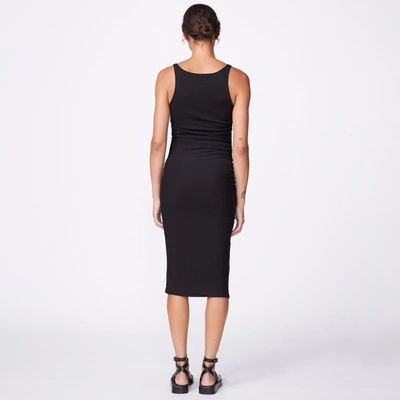 Monrow Archives Rib Square Neck Dress In Black