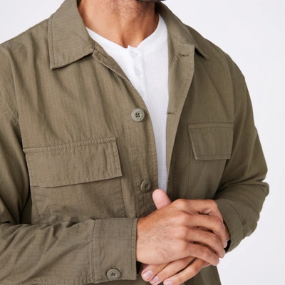 Monrow Shirt Jacket In Military Green