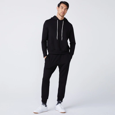 Monrow Slouchy Pullover Hoody In Black