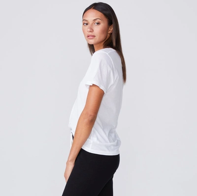 Monrow V-neck Short-sleeve Slub Jersey Tee In White