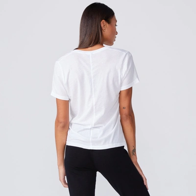 Monrow V-neck Short-sleeve Slub Jersey Tee In White