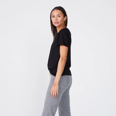 Monrow Super Fine Jersey Oversized Crew Neck Tee In Black