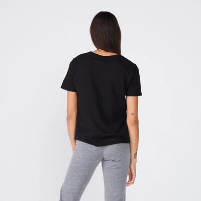 Monrow Super Fine Jersey Oversized Crew Neck Tee In Black