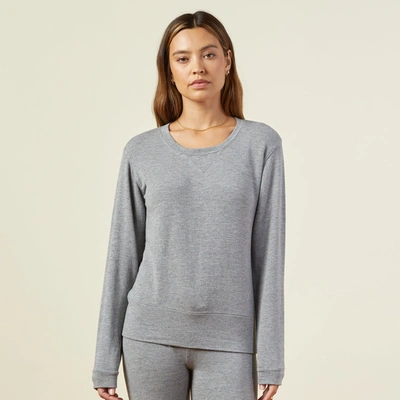 Monrow Supersoft Crew Neck Sweatshirt In Dark Heather