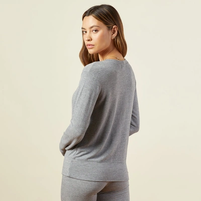 Monrow Supersoft Crew Neck Sweatshirt In Dark Heather