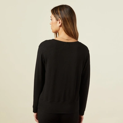 Monrow Supersoft Crew Neck Sweatshirt In Black