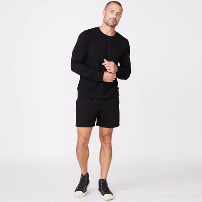 Monrow Supersoft Crew Neck Sweatshirt In Black