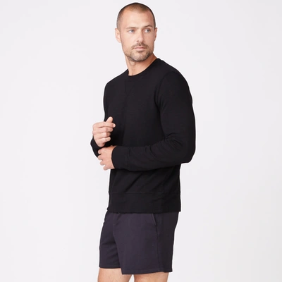 Monrow Supersoft Crew Neck Sweatshirt In Black