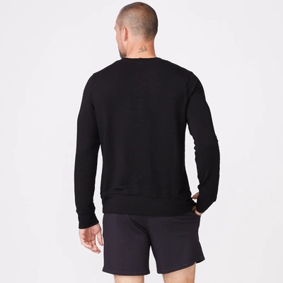 Monrow Supersoft Crew Neck Sweatshirt In Black