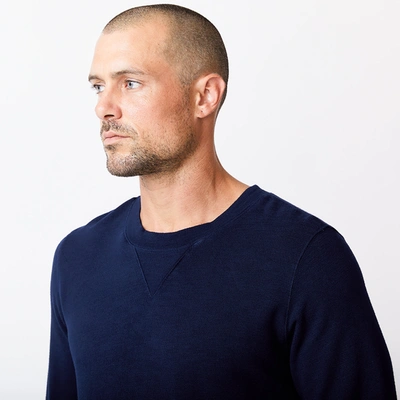 Monrow Supersoft Crew Neck Sweatshirt In Classic Navy