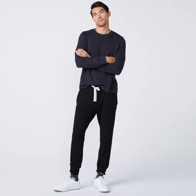 Monrow Supersoft Crew Neck Sweatshirt In Faded Black