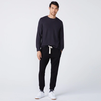 Monrow Supersoft Crew Neck Sweatshirt In Faded Black