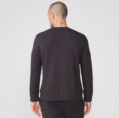 Monrow Supersoft Fleece Crew Neck Sweatshirt In Faded Black