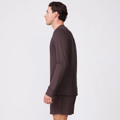Monrow Supersoft Fleece Crew Neck Sweatshirt In Cocoa