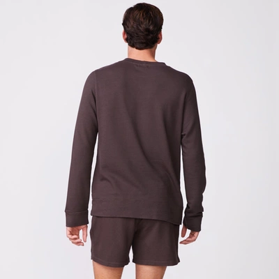 Monrow Supersoft Fleece Crew Neck Sweatshirt In Cocoa