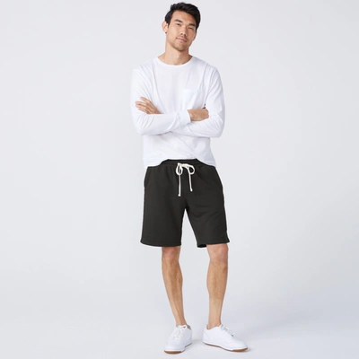 Monrow Supersoft Fleece Shorts In Faded Black