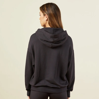 Monrow Supersoft Fleece Slouchy Pullover In Faded Black
