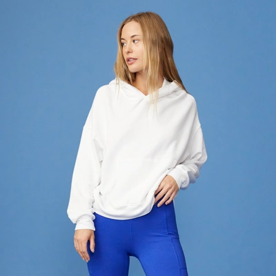 Monrow Supersoft Fleece Slouchy Pullover In White