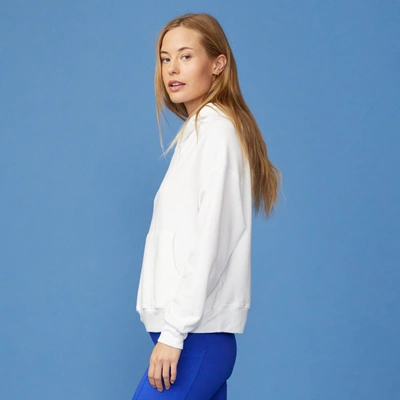 Monrow Supersoft Fleece Slouchy Pullover In White