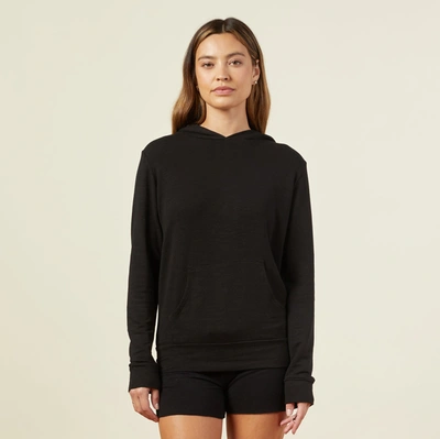 Monrow Hooded Sweatshirt In Black
