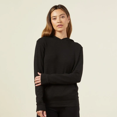 Monrow Hooded Sweatshirt In Black