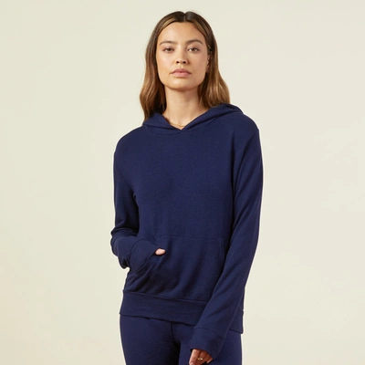 Monrow Supersoft Pullover Hoody In Navy