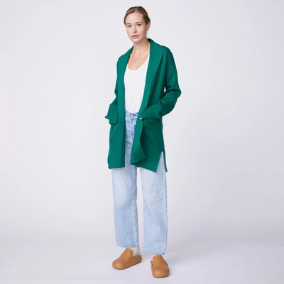 Monrow Supersoft Sweater Knit Cardigan In Dark Ivy