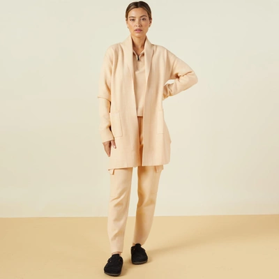 Monrow Supersoft Sweater Knit Cardigan In Vanilla