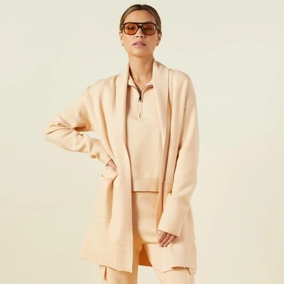 Monrow Supersoft Sweater Knit Cardigan In Vanilla