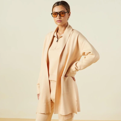 Monrow Supersoft Sweater Knit Cardigan In Vanilla