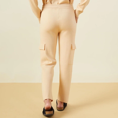 Monrow Supersoft Sweater Knit Cargo Jogger In Vanilla