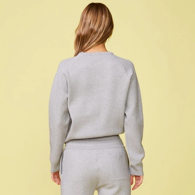 Monrow Supersoft Sweater Knit Raglan In Heather Grey