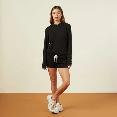 Monrow Supersoft Vintage Shorts - Black In Black