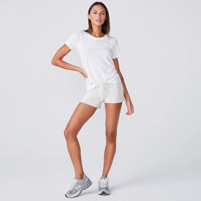 Monrow Crocket Knit Short In Ivory In Ash
