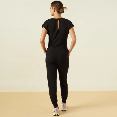 Monrow Supersoft Wrapped Jumpsuit In Black