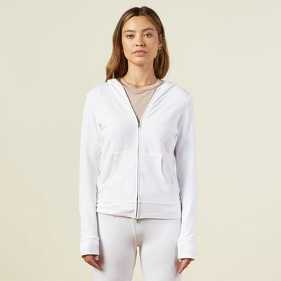 Monrow Supersoft Zip Up Hoody In White