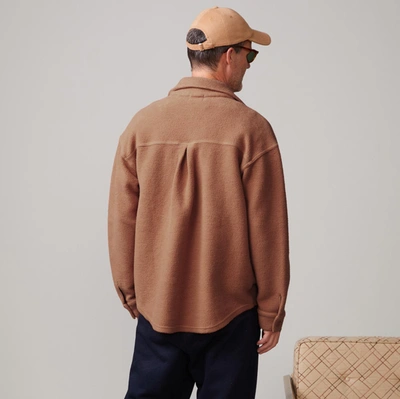 Monrow Teddy Fleece Shacket In Caramel