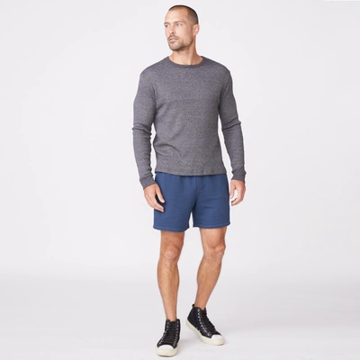 Monrow Thermal Long Sleeve Crew In Faded Black