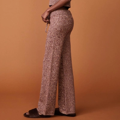Monrow Marled Wide-leg Lounge Pants In Pomegranate