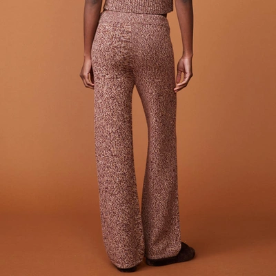 Monrow Marled Wide-leg Lounge Pants In Pomegranate