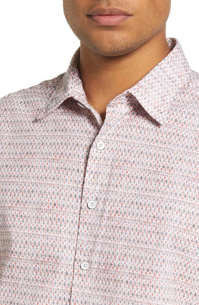 Rodd & Gunn Kirkwood Cotton Poplin Geo Print Sports Fit Button Down Shirt In Sunset