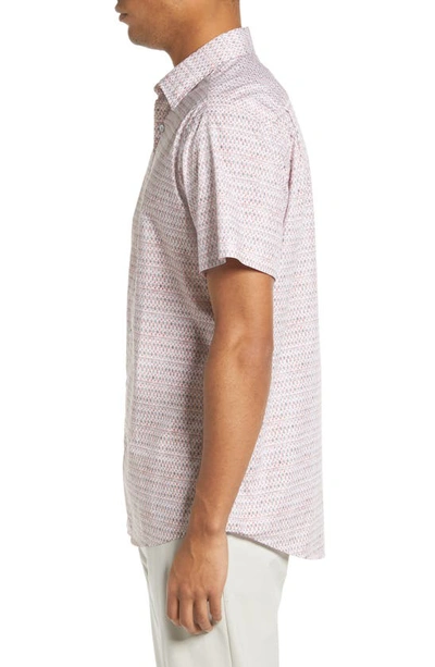 Rodd & Gunn Kirkwood Cotton Poplin Geo Print Sports Fit Button Down Shirt In Sunset