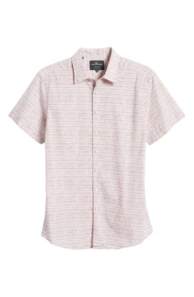 Rodd & Gunn Kirkwood Cotton Poplin Geo Print Sports Fit Button Down Shirt In Sunset