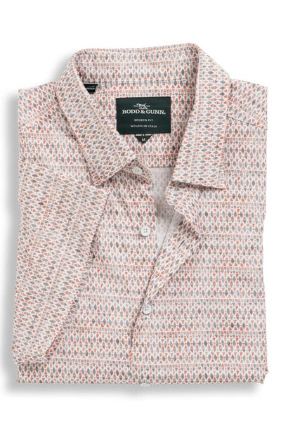 Rodd & Gunn Kirkwood Cotton Poplin Geo Print Sports Fit Button Down Shirt In Sunset