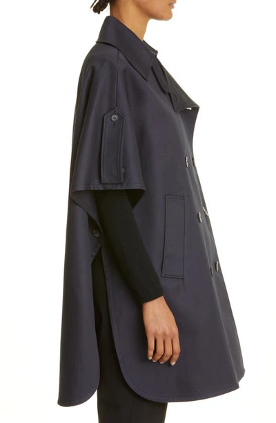 Max Mara Pernice Double-breasted Cape In Ultramarine