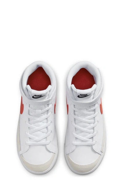 Shop Nike Kids' Blazer Mid '77 High Top Sneaker In White/ Picante Red