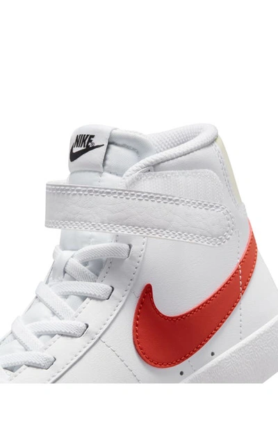 Shop Nike Kids' Blazer Mid '77 High Top Sneaker In White/ Picante Red