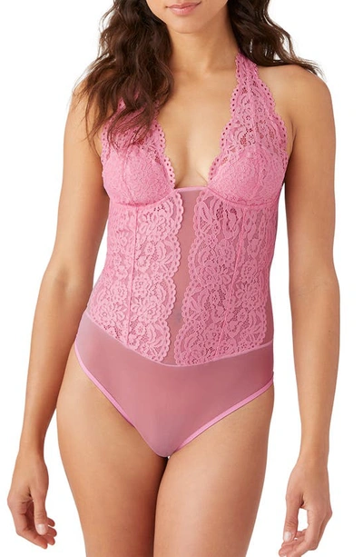 Shop B.tempt'd By Wacoal Ciao Bella Lace Bodysuit In Sea Pink