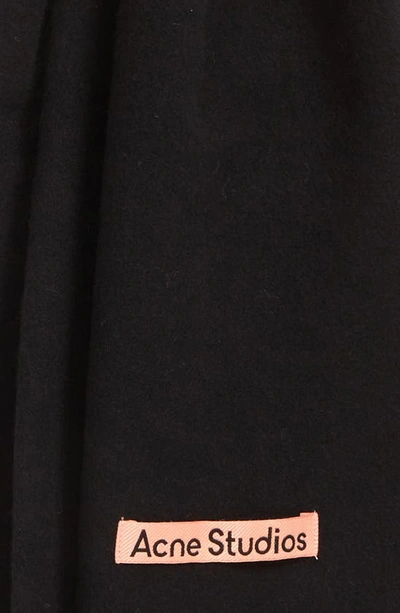 Shop Acne Studios Fringe Wool Scarf In Black